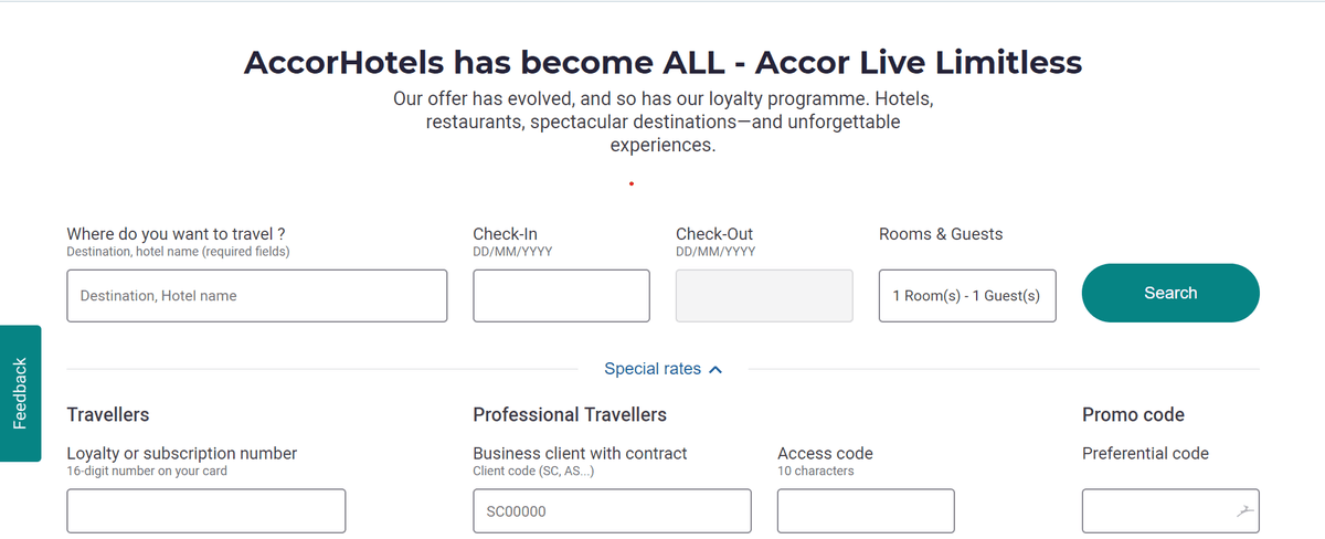 accor travel agent code