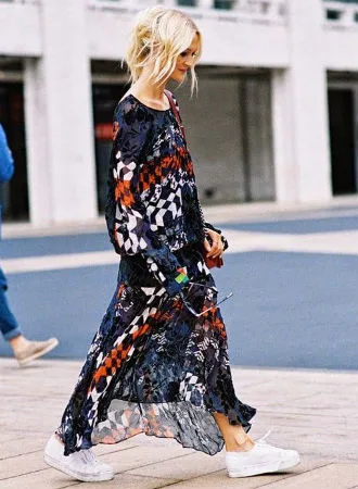 long dresses with trainers