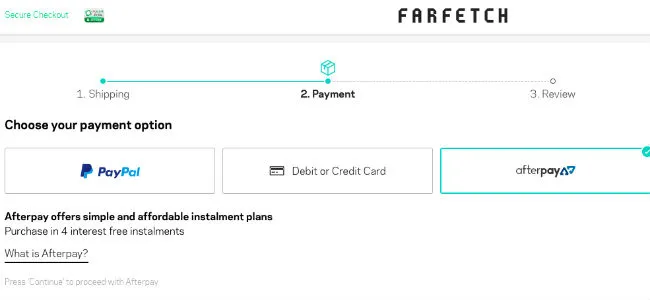 Pay in 4 small payments at FARFETCH