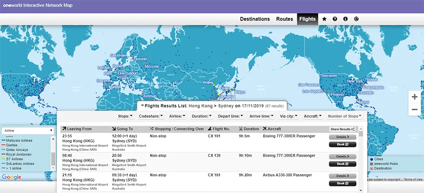 One World Interactive Map Activity Oneworld Map, Oneworld Airlines Map – LKUCI