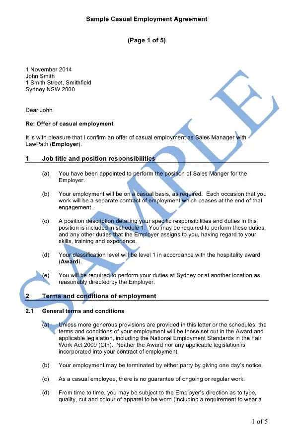 Share 93+ about employment contract template australia cool NEC