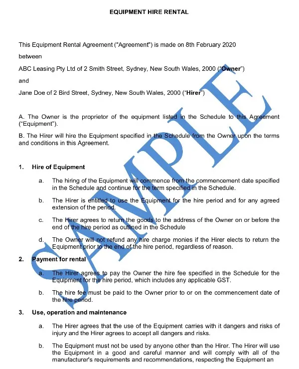 caminar escribir una carta disparar Free hire agreement templates (Australia) | finder.com.au