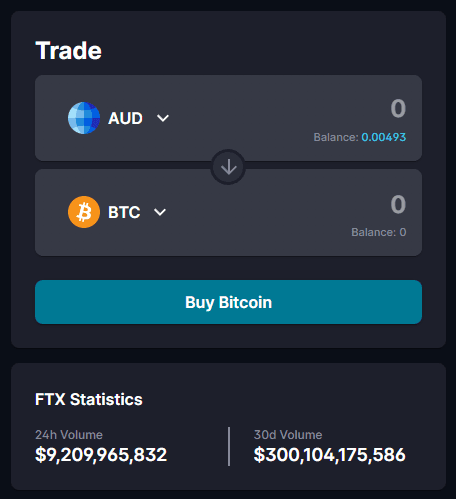 FTX swap feature