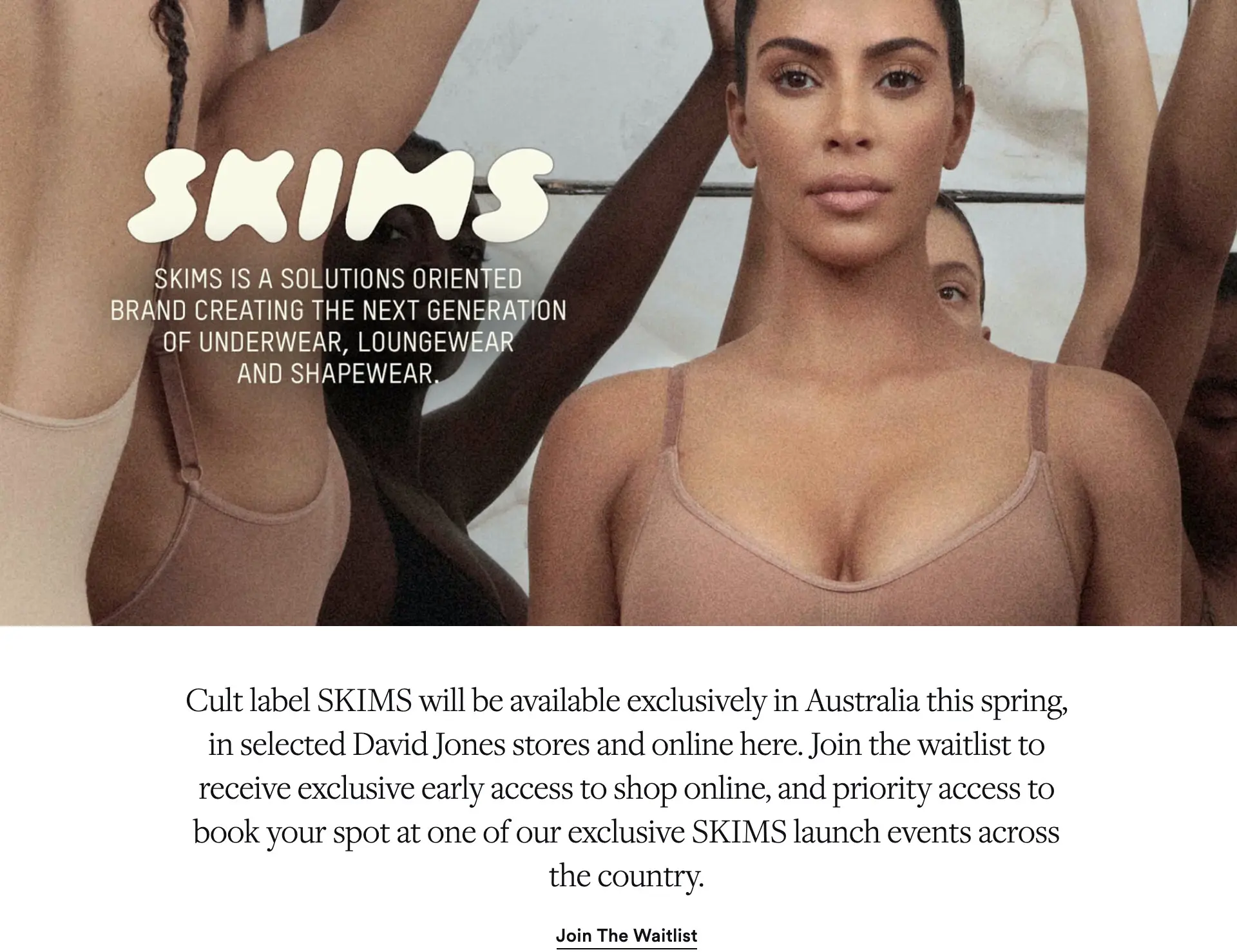 Here's when Kim Kardashian's brand, SKIMS will launch into David Jones