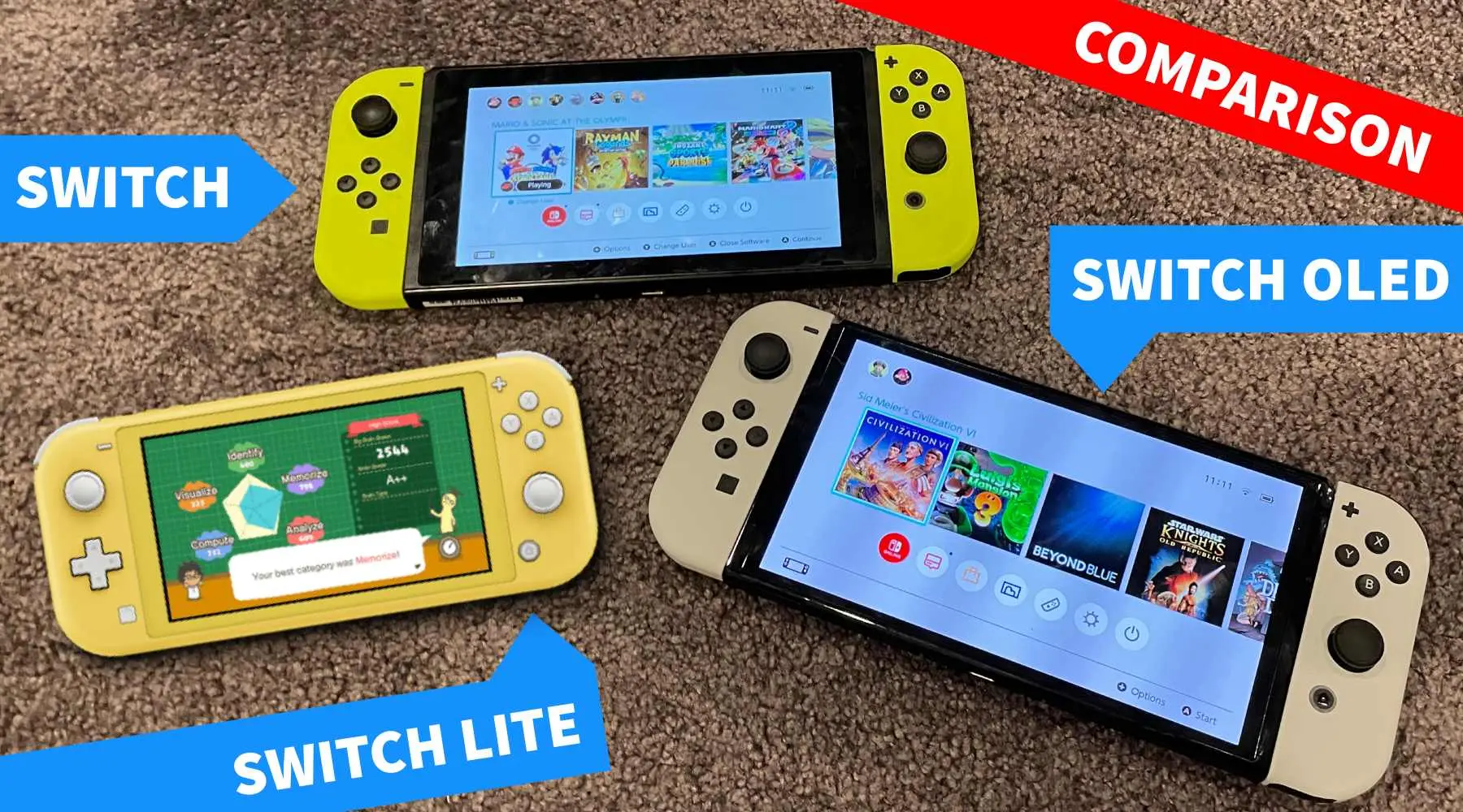 Nintendo Switch OLED Vs Nintendo Switch Lite! (Comparison) (Review ...
