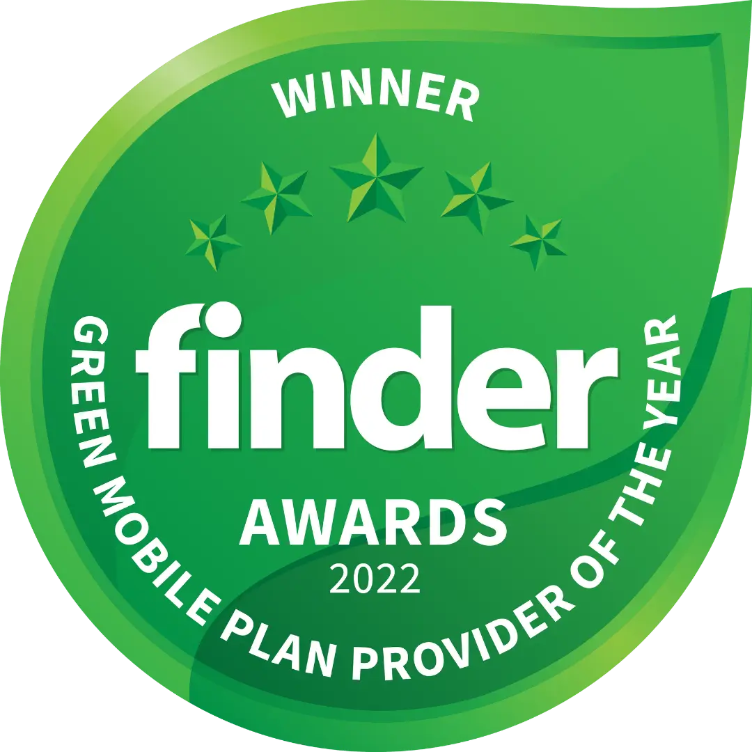 Finder green awards 2022 for mobile plan provider of the year