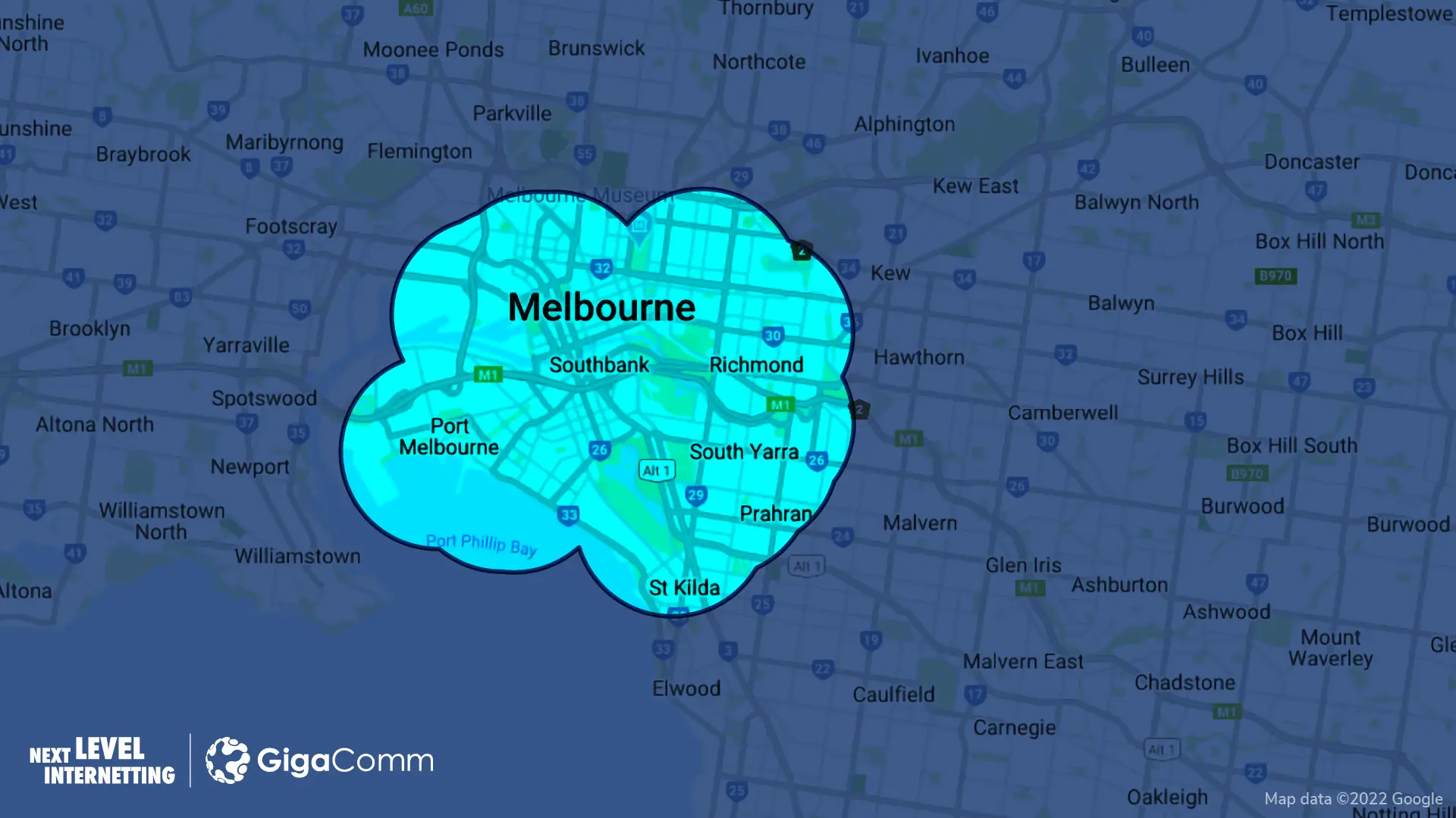 GigaComm's coverage in Melbourne 