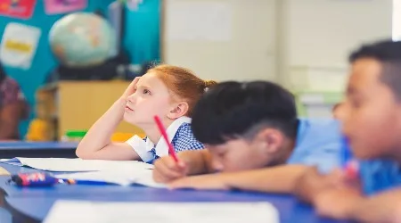 School children in classroom.