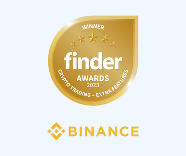 The Binance crypto trading platform has a winner's badge