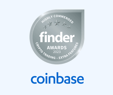 The Coinbase crypto trading platform also has a highly recommended badge