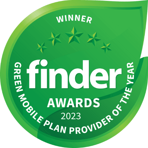 Finder Awards Winner Green Mobile Plan Provider of the Year Logo