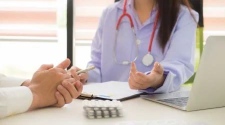 Female healthcare professional with stethoscope.