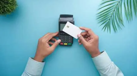 Credit card over credit card machine