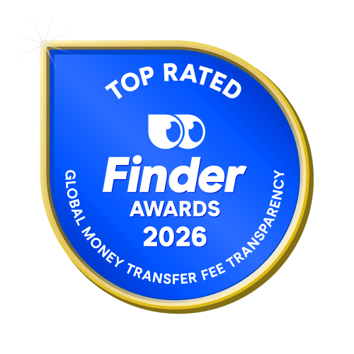 Top Rated Global Money Transfer Fee Transparency badge