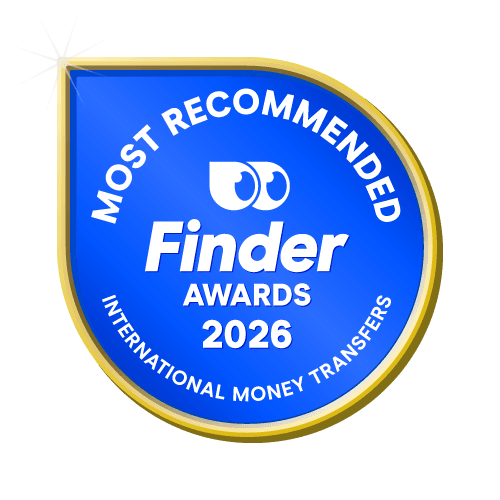 Most Recommended International Money Transfers badge