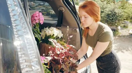 A florist getting ready to make deliveries