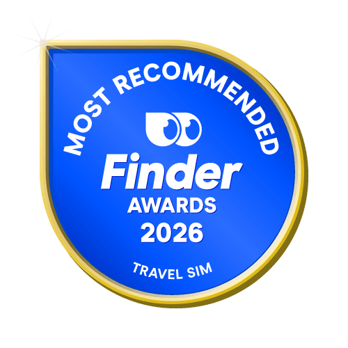Most Recommended Travel SIM badge
