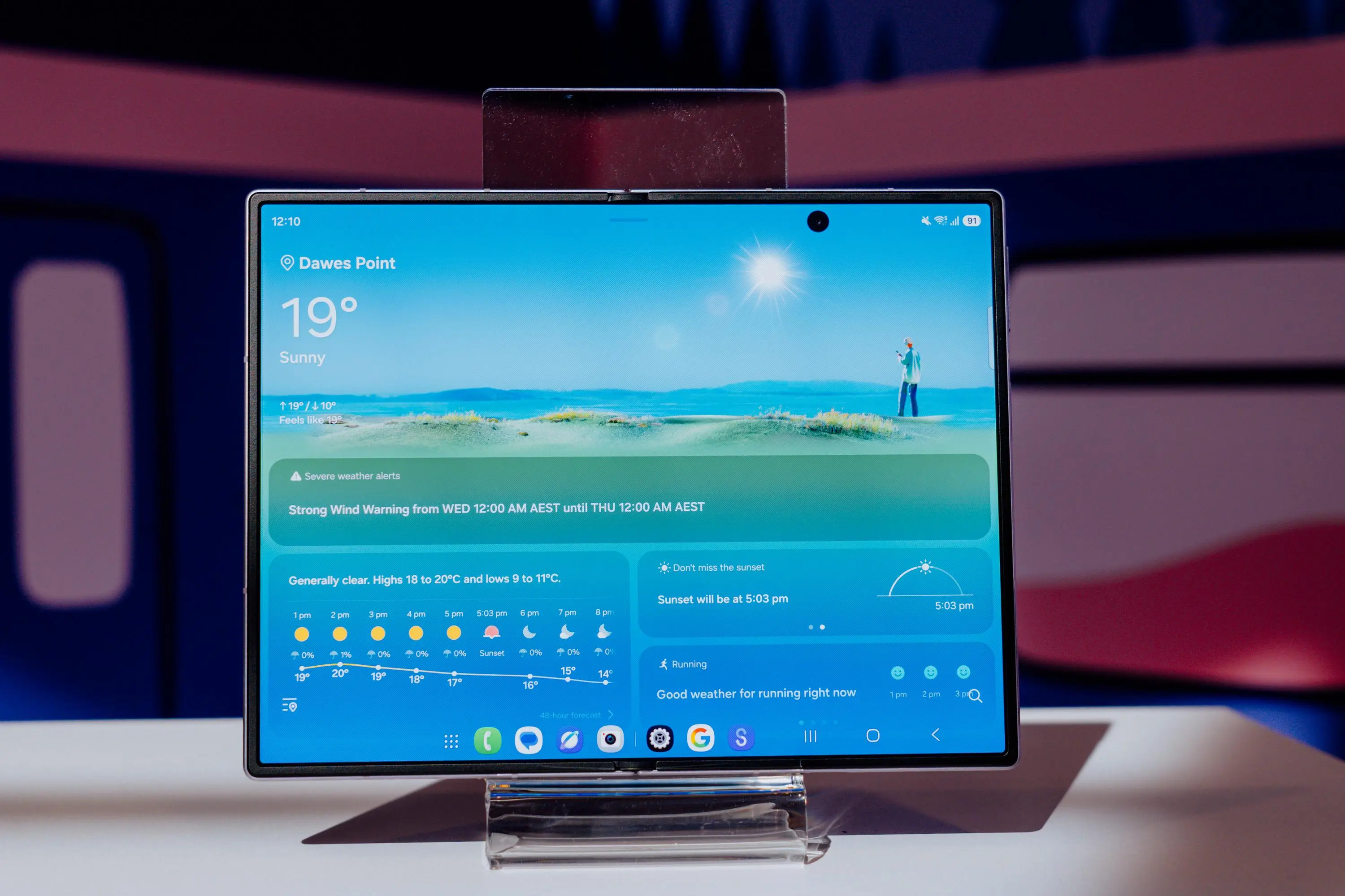 Samsung Galaxy Z Fold 8 screen, unfolded. 