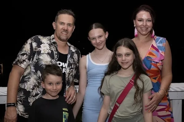 Sarah Megginson and family, husband and three kids