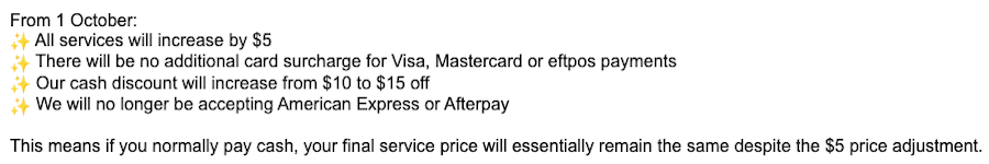 Image: Supplied business fee notice