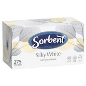Sorbent Silky White Facial Tissues 275 Pack