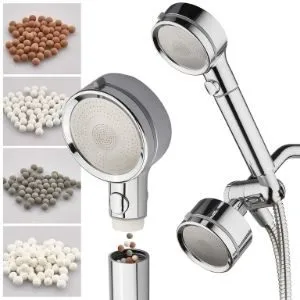 LaserJet 3-way Shower Head Combo with 3 Water Filters & Pause Switch