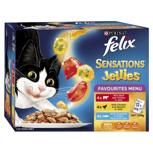 Felix Sensations Jellies Favourites Menu Cat Food